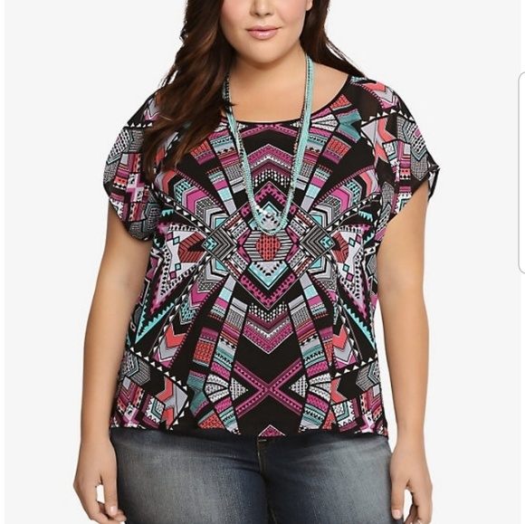 torrid Tops - NWOT Torrid plus open back tribal top